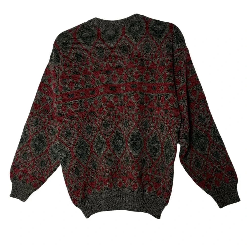 Vintage Woodman's‎ Men's Medium Sweater Wool Blend Crew Y2K Nordic Outdoor